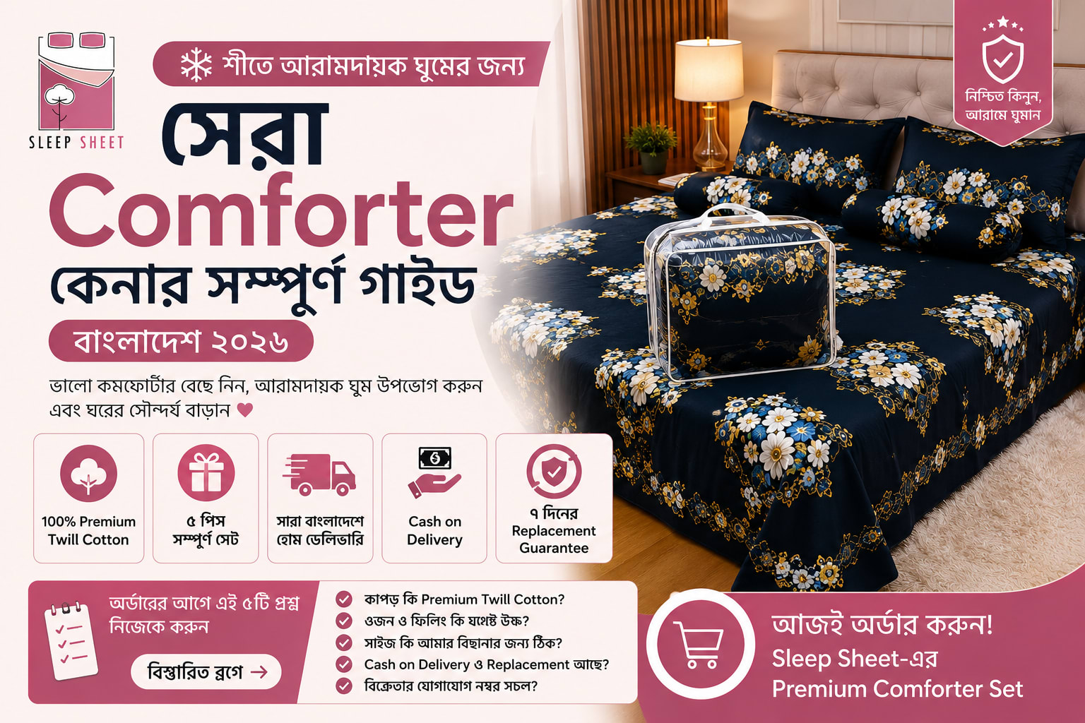 শীতে আরামদায়ক ঘুমের জন্য সেরা Comforter কেনার সম্পূর্ণ গাইড (বাংলাদেশ ২০২৬)