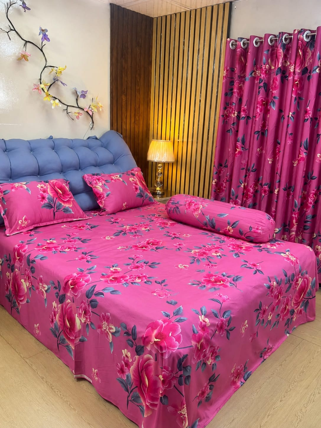 Twill Cotton King Size Bed Sheet – Pink Rose – Sleep Sheet Bangladesh