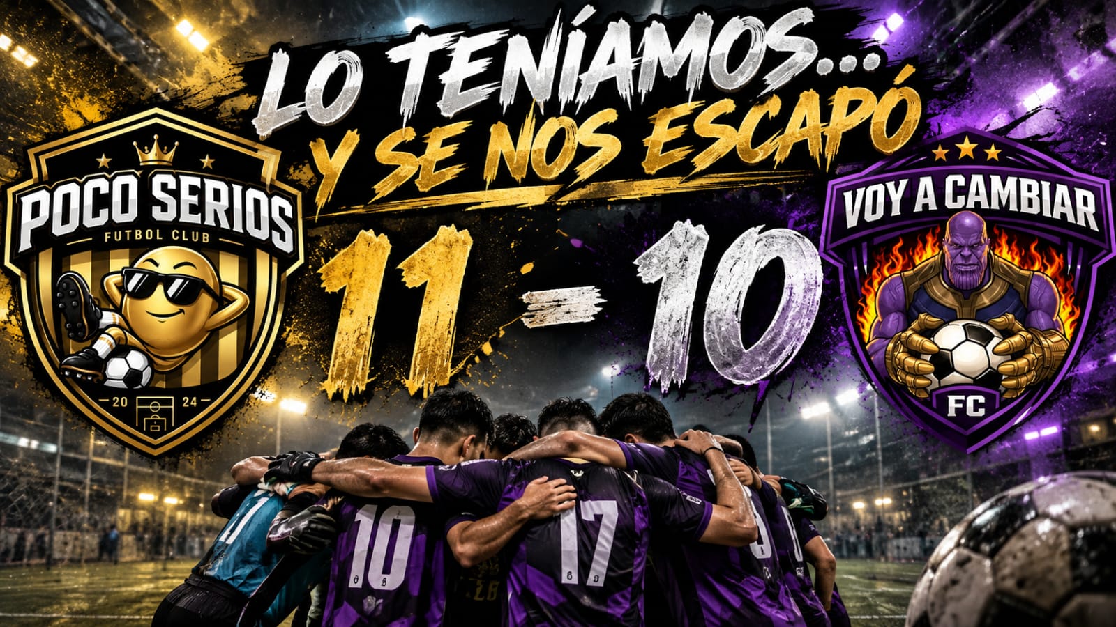 Caída por la mínima en un partidazo electrizante: Voy A Cambiar FC cierra septiembre ante Poco Serios