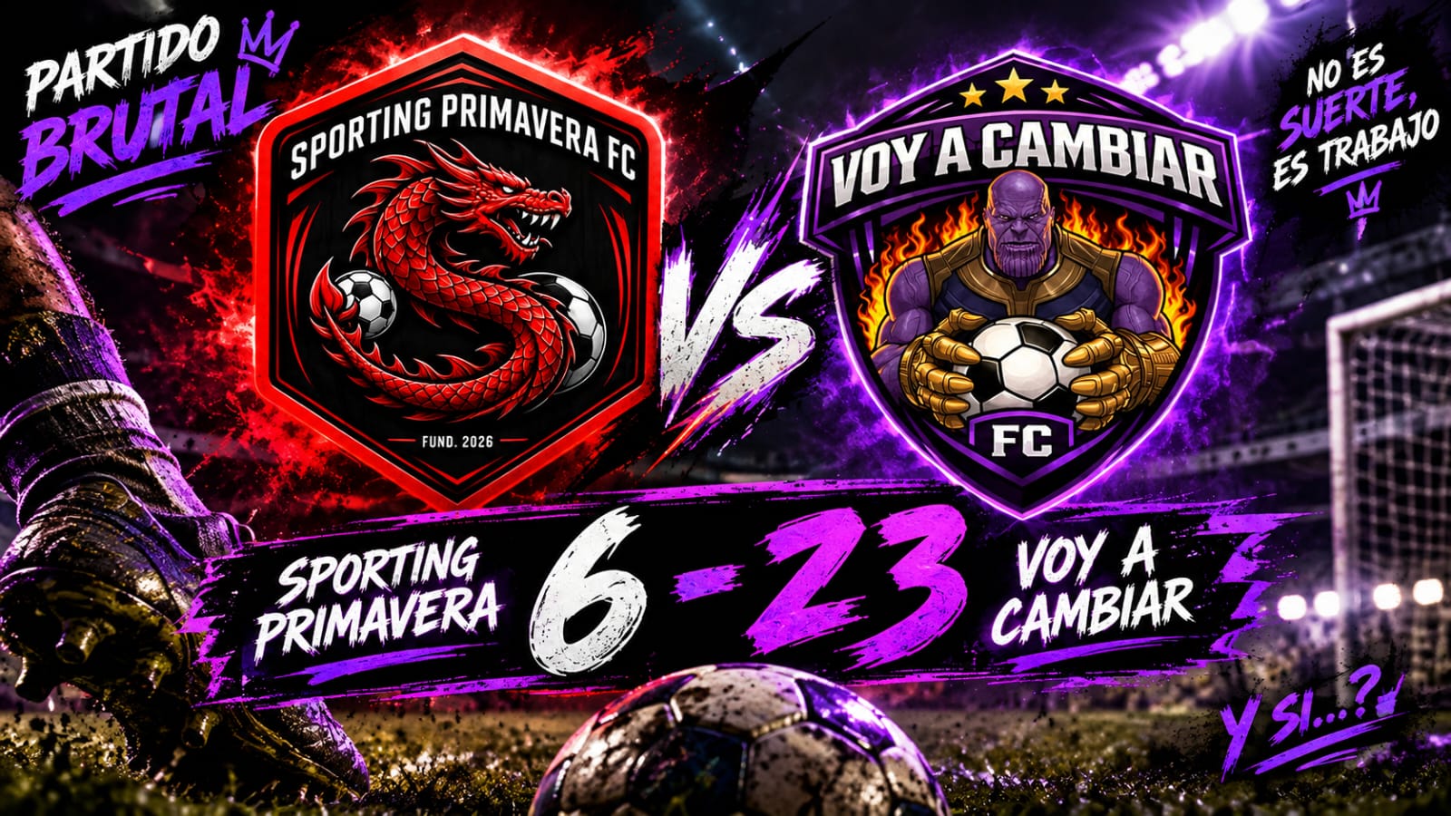 Aplastante triunfo bajo la lluvia: Voy A Cambiar FC golea 23-6 a Sporting Primavera FC en Tercer Tiempo