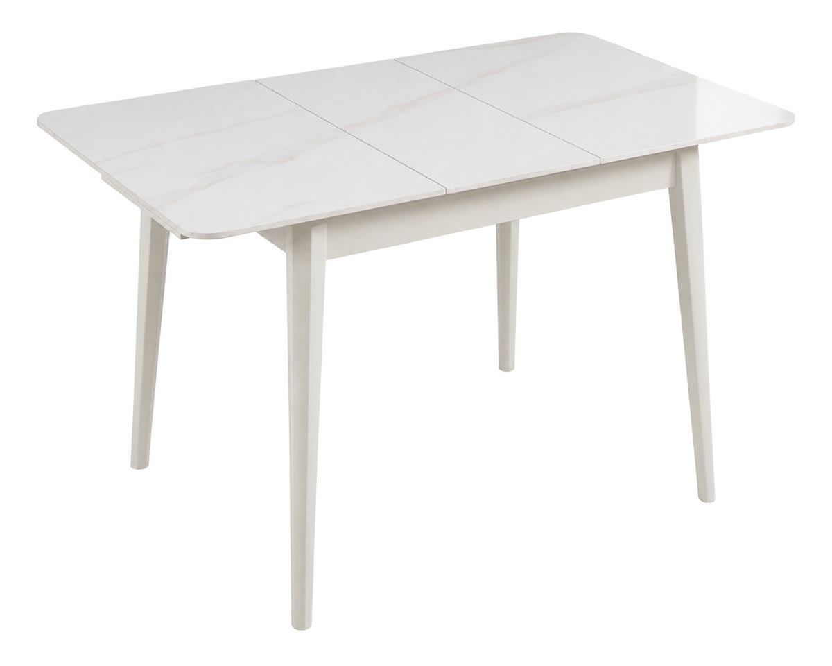 Стол TALLINN CERAMIC 90(120)*70 белый глянец/кашемир
