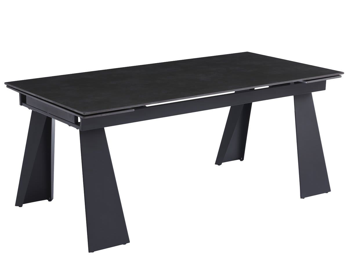 Стол ARNOLD CERAMIC 180(240)*90 Wic dark grey мат/черный каркас