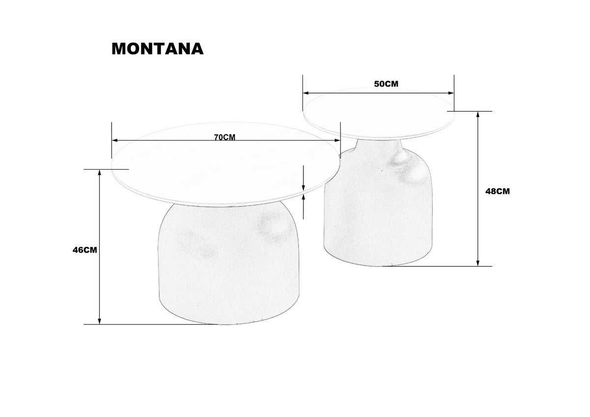 Журнальный столик MONTANA белый глянец/черный (к-кт)