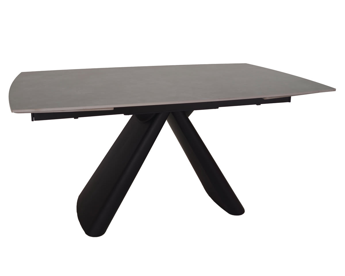Стол GREYSON CERAMIC 160(240)*90 серый мат/черный
