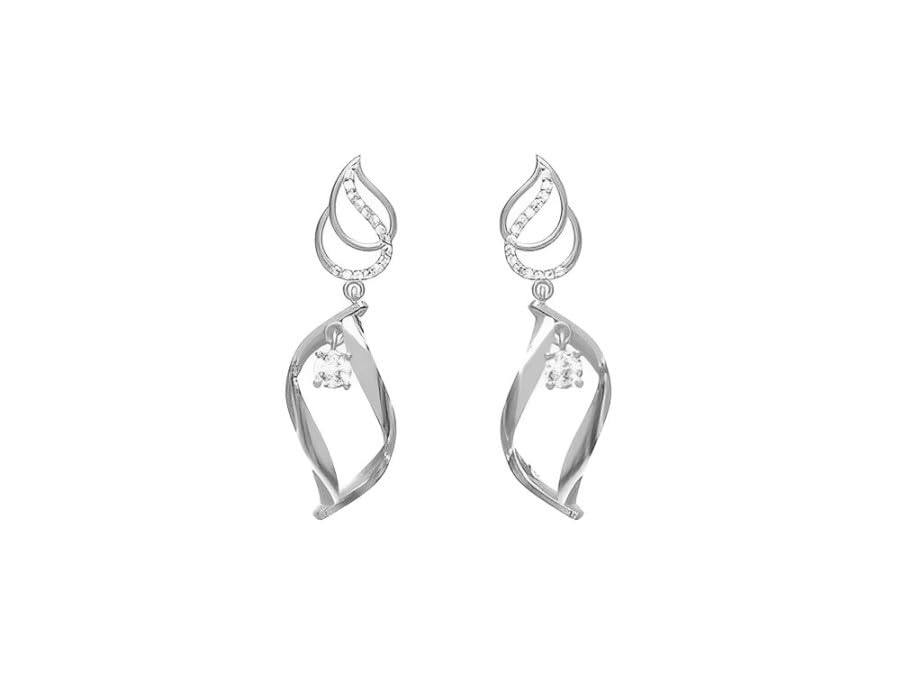 Zircon Twisted Ribbon Earrings