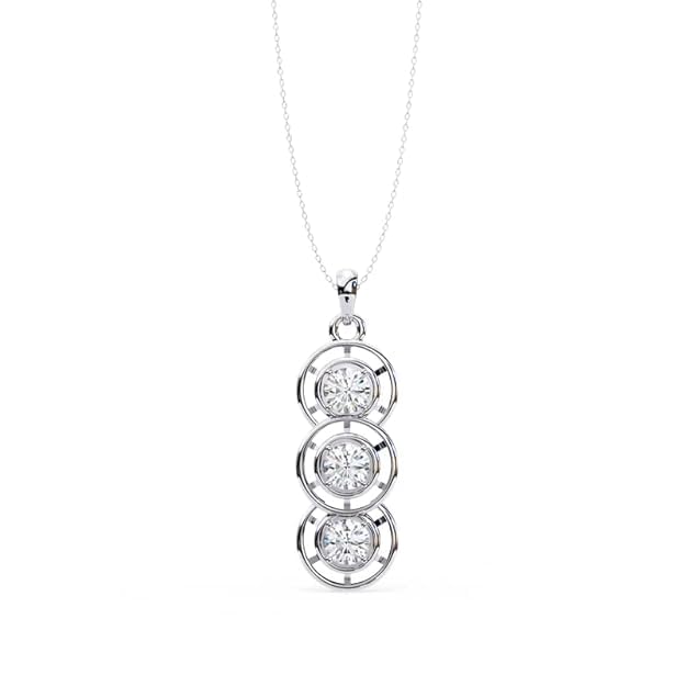 Three Stone Zirconia Necklace
