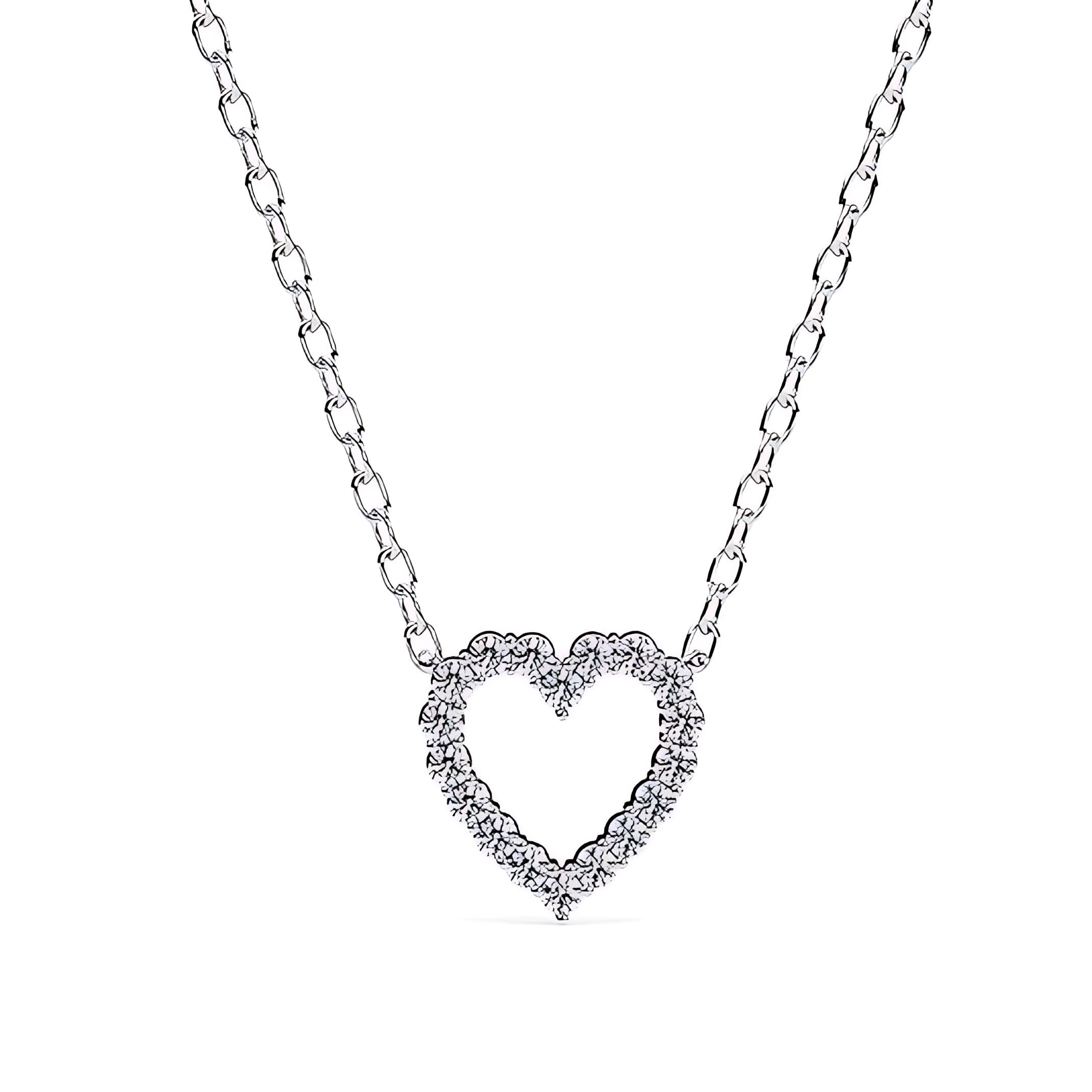 Pave Open Heart Necklace