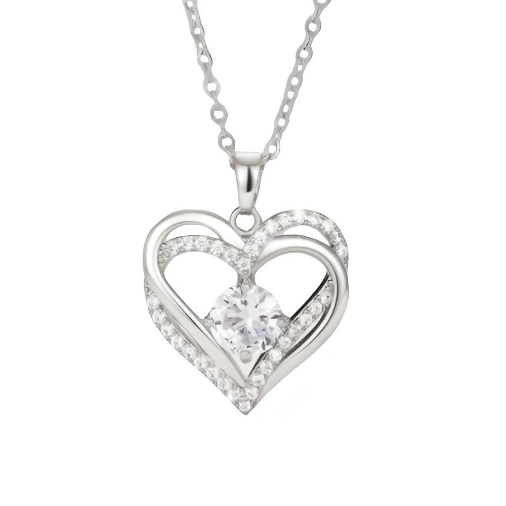 Double Heart Pendant Necklace