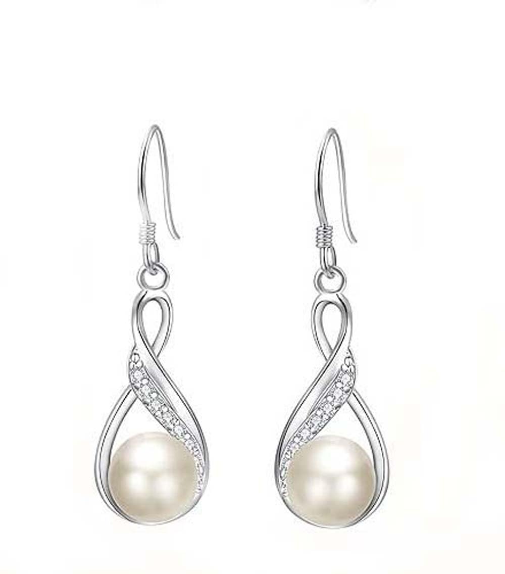 Twisted Pearl Drop Hook Earrings