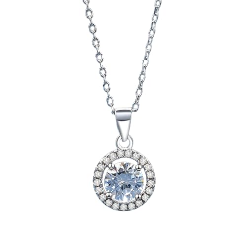 Round Zircon Solitaire Necklace