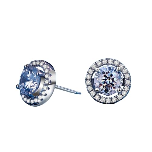 Round Zircon Solitaire Earrings