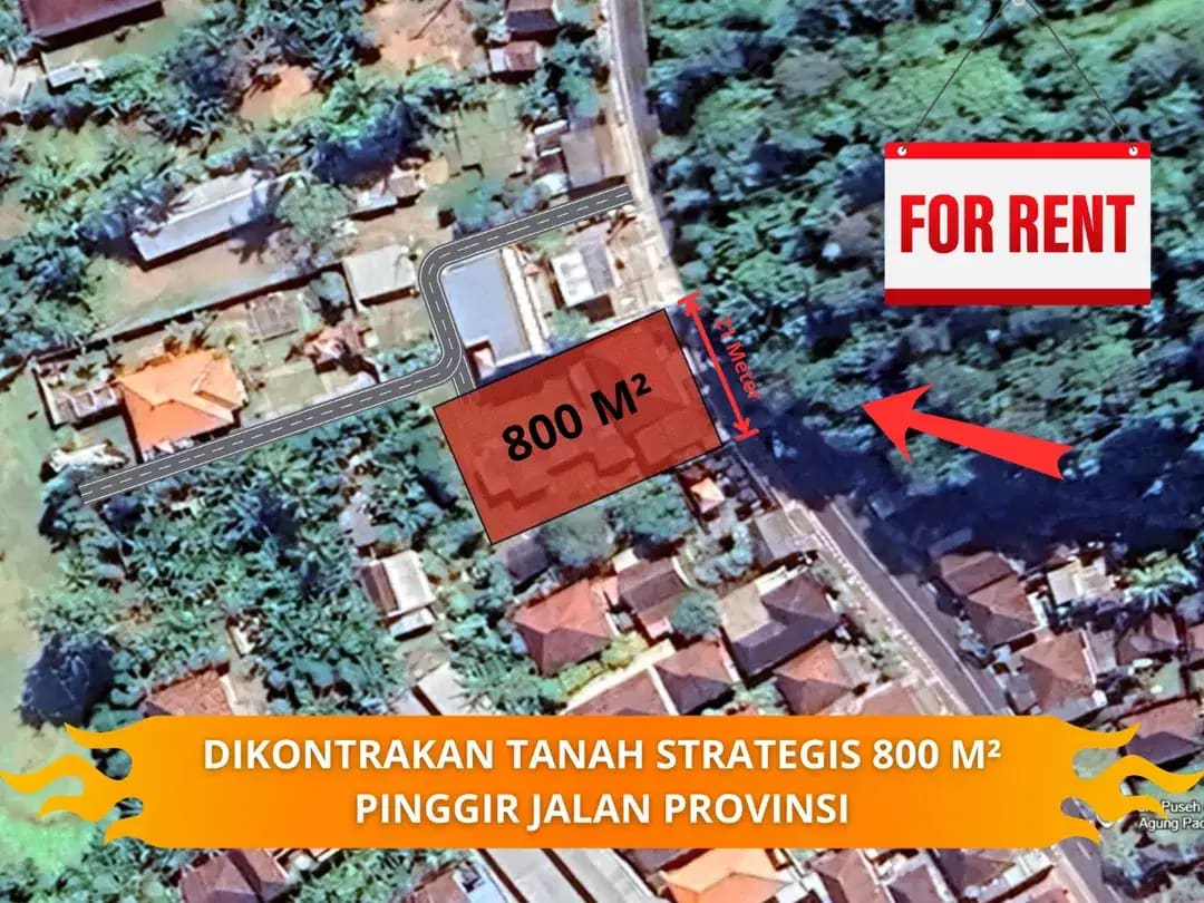 DIKONTRAKAN TANAH STRATEGIS 800 M² PINGGIR JALAN PROVINSI SEBELAH PERTASHOP PADANGBAI - Image 1 of 7