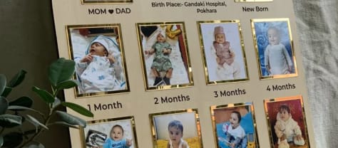 Baby First Year Milestone Photo Board