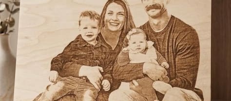 Custom Family Photo Engraved Wooden Plaque