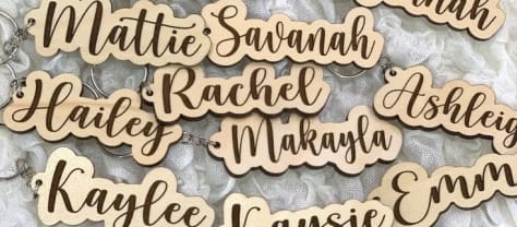 Custom Name Wooden Keychains Bulk Set