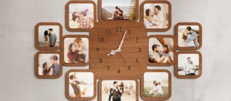 Family Tree Photo Frame Wall Clock