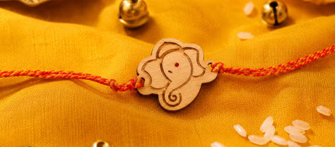 Ganesha Wooden Rakhi