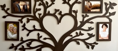 Heart Center Family Tree Wooden Photo Frame Wall Decor
