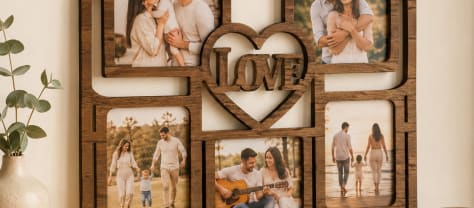 Love Photo Collage Wooden Frame