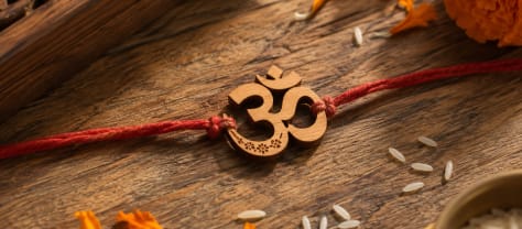 Om Symbol Wooden Rakhi