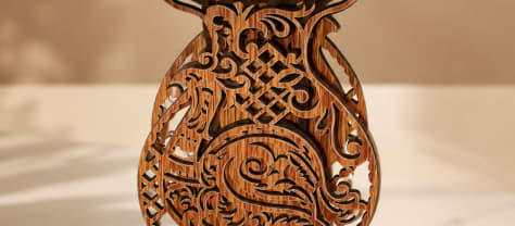 Ornate Wooden Candle Stand