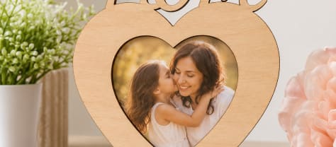 Personalized Heart Shaped Photo Frame for Mom