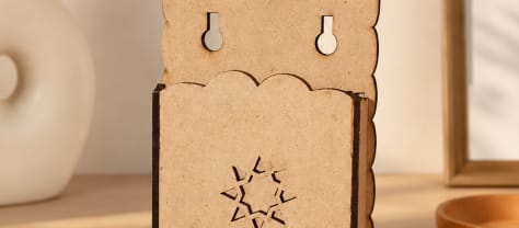 Star Cutout Wooden Wall Mount Phone Stand
