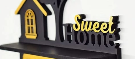 Sweet Home Wooden Key Holder Shelf