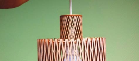 Tiered Lattice Wooden Pendant Lamp