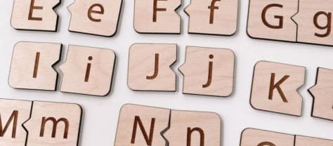 Uppercase Lowercase Alphabet Wooden Puzzle Tiles