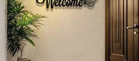 Welcome Butterfly Wooden Wall Decor