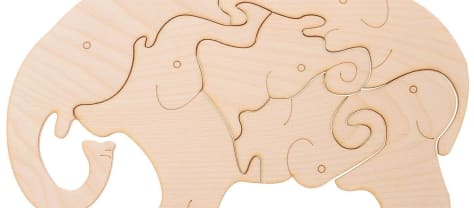 Wooden Elephant Jigsaw Puzzle