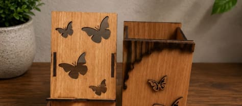 Butterfly Wooden Desk Organizer