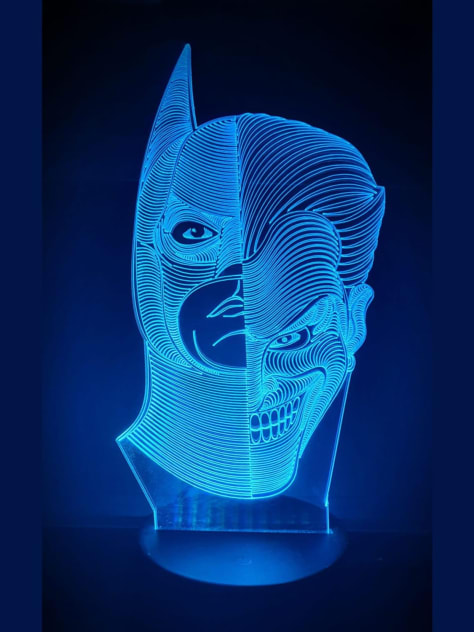 Batman Joker Split Face 3D Illusion Lamp