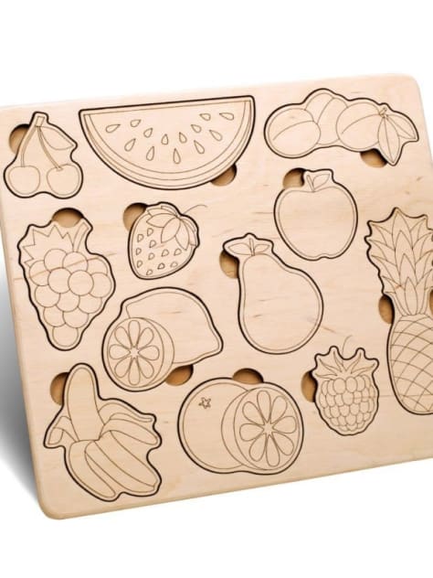 Fruit Shapes Wooden Tracing Puzzle Board