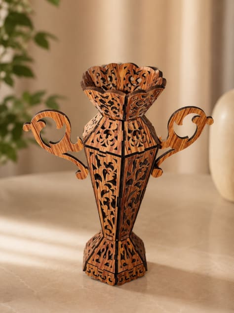 Ornate Wooden Vase