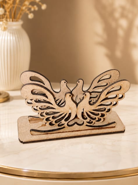 Twin Bird Wooden Napkin Holder