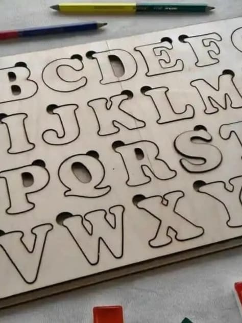 Uppercase Alphabet Wooden Tracing Board