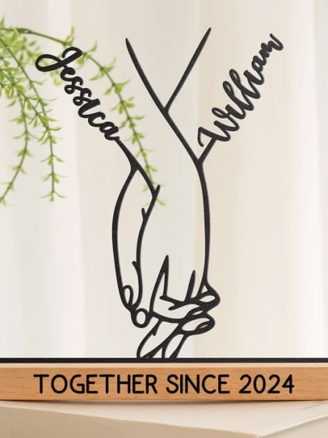 Personalized Holding Hands Name Plaque