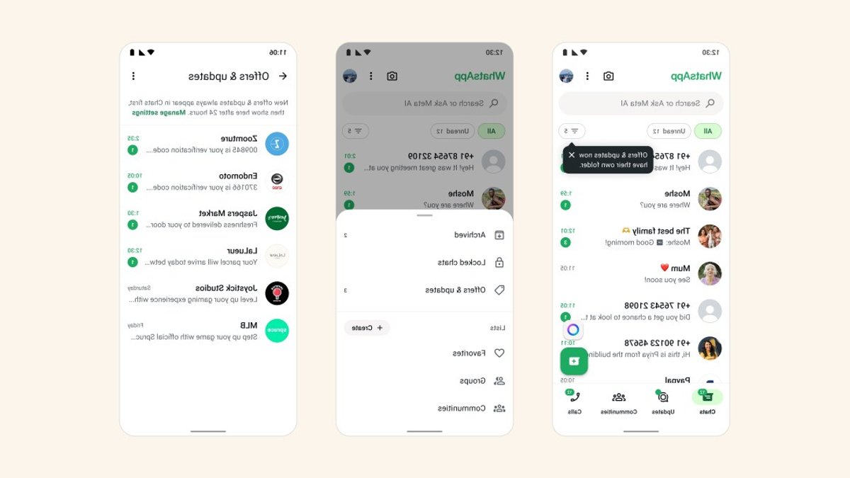 WhatsApp tests folder for business messages - whatsapp business folder