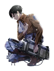 ستيكر AOT Kneeling Levi STK-13