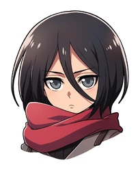 ستيكر Attack On Titan Sad Mikasa Sticker STK-24