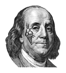 Benjamin Franklin Face Tattoo sticker STK-296