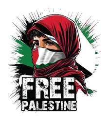 ستيكر Free Palestine Face Art STK-238