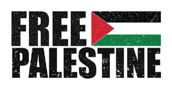 ستيكر Free Palestine Text Flag STK-241