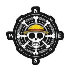 Sticker One Piece Compus Skull STK-140