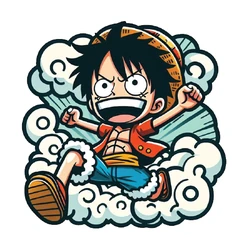 Sticker One Piece Luffy Run Art STK-148