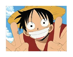 Sticker One Piece Luffy Smile Peace STK-149