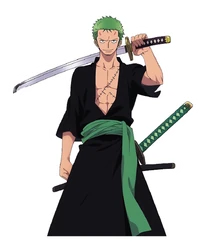 Sticker One Piece Ronoa Zoro Smiling Sword Behind Head Sticker STK-151