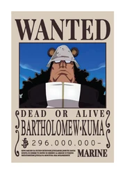 One Piece Wanted Poster Bartholomew Huma sticker STK-156